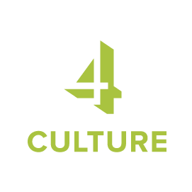 Green geometric number 4 above the word "CULTURE" in uppercase, both centered on a black background.